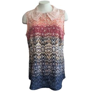 CAbi Style #3078 Love Sleeveless Ombre Printed Blouse Size M